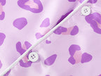 Topgal Satin Pajamas for Girls Beige & Pink Leopard 2 PC Short Sleeves Teen Girl Silky Nightwear Size 10 (Part 1 of 2)