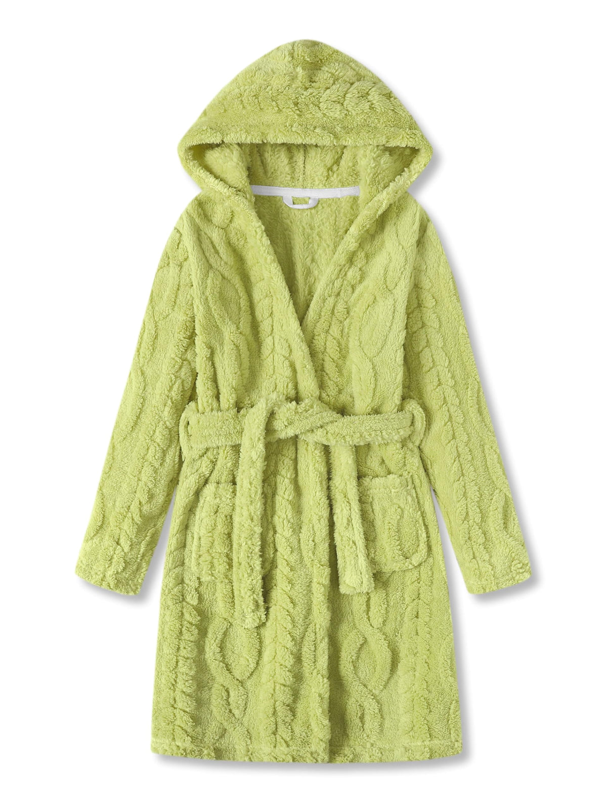 Topgal Teen Robe for Girls Cozy Classic Yellow Leopard Bathrobe Toddler Big Kid Size 12
