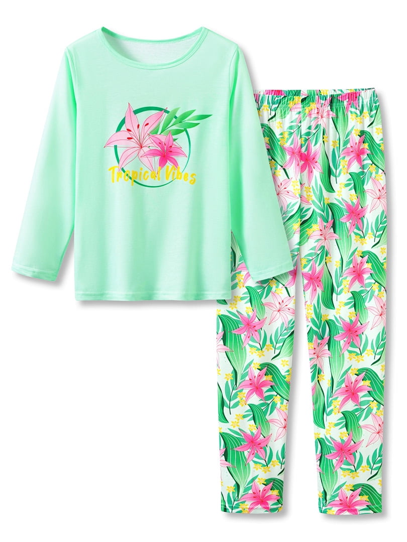 Topgal Soft Big Girls Christmas Pajamas 2-Piece Long Sleeve & Pants Snowman Jammie Set PJS for Tween Kids Size 10 (Part 1 of 2)