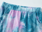 Topgal 100% Cotton Tie Dye Black & White Crop Top & Shorts Clothes Set Outfit for Big Girls Size 6